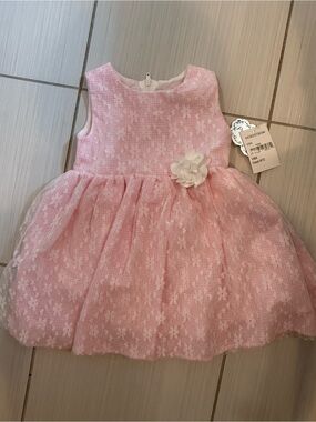 Popatu Pink Lace Party Dress 18M NWT Floral Easter Flower Girl Dress